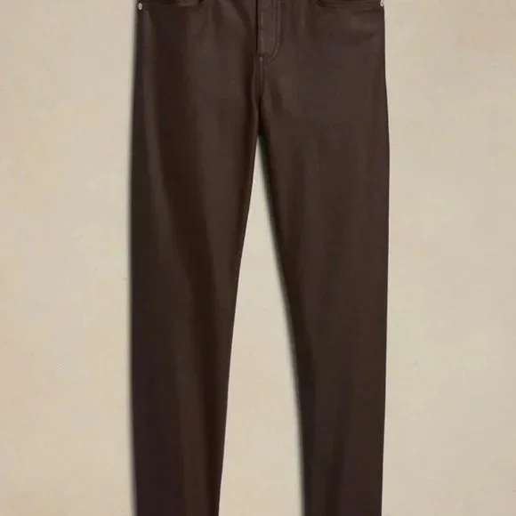 Banana Republic Ultra High-Rise Slim Coated Jean size 35L Dark Green - Picture 5 of 5